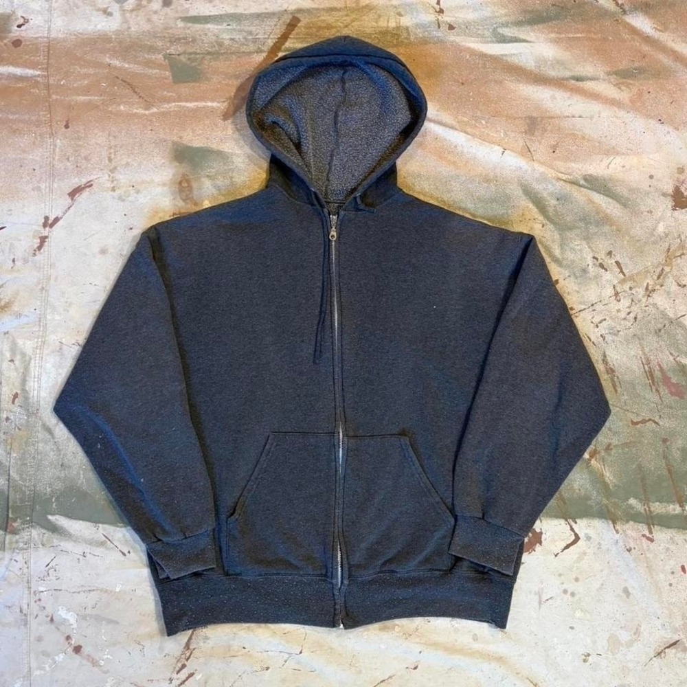 Essential Y2K 2000s Gray Zip Up hoodie Size XL